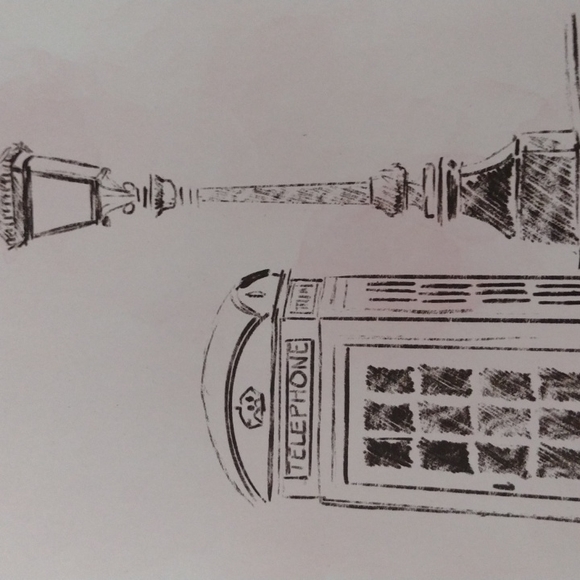 NWT Hobby Lobby telephone picture black white pink. Black frame - Picture 2 of 7